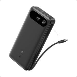 Anker 20000mAh travel power bank with built-in cable