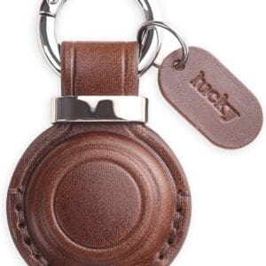 Genuine leather AirTag keychain holder